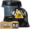 Tasker 30-33 Gallon Trash Bags Heavy Duty Large Black Garbage Bags 30 Gallon by Tasker