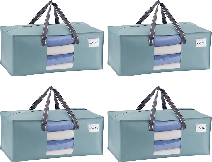 VENO 4 Pack Moving Bags for College, Heavy-Duty Storage Totes, Moving Boxes and by Veno
