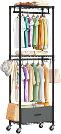 Clothes Rack with Drawers, Freestanding Rolling Garment Rack by Unknown
