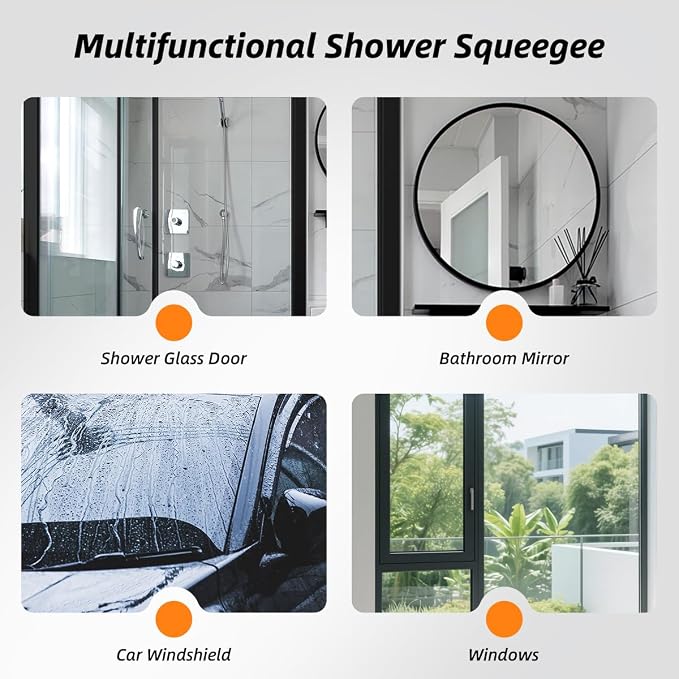3 Pack Heavy-Duty Scrub Brush Set, Grout Brush, Shower Squeegee, Shower - Image 7