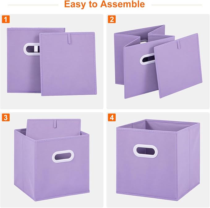 Stero Fabric Storage Cubes Bins, 11 inch Fun Colored Foldable Storage Baskets - Image 3