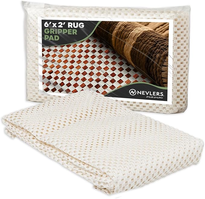 Nevlers 2'x6' Under Rug Non Slip Pad | White PVC Foam Non Slip Rug Pads | Open by Nevlers