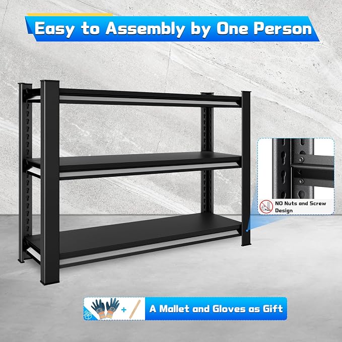 40" W Garage Shelving Heavy Duty，1500LBS Loads Adjustable Garage Storage Shelves - Image 5