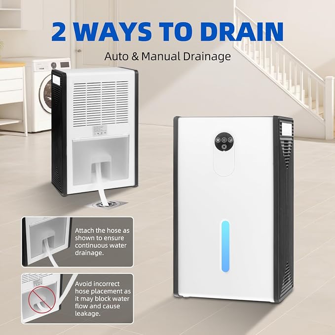 Dehumidifier for 1076 sq.ft, Quiet Portable Moisture Absorber - Image 8