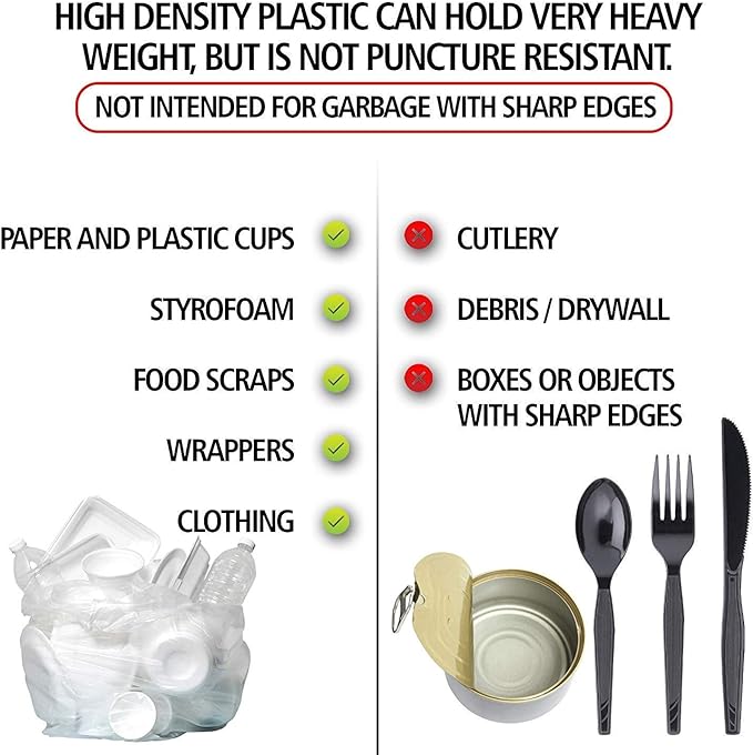 Aluf Plastics High Density Trash Bags, 60 Gallon, 17 Micron, - Image 5