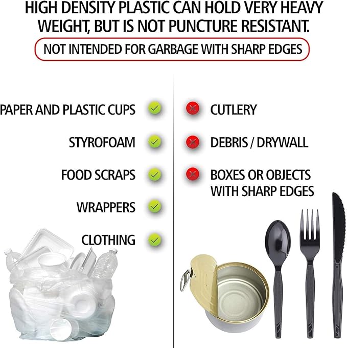 Aluf Plastics High Density Trash Bags, 33 Gallon, 16 Micron, - Image 3