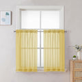 Chyhomenyc Yellow Sheer Curtains 30 inch Length 2 Panels, Light Filtering Voile by Chyhomenyc