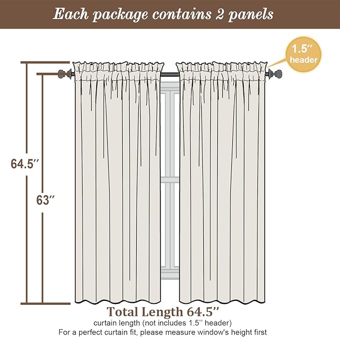 Chyhomenyc Burgundy Sheer Curtains 63 Inches Long 2 Panels Set, Light Filtering - Image 2