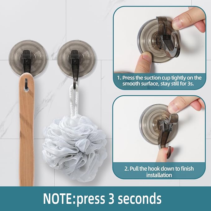 Antimbee Suction Hooks, 5 Pack Clear Hanger, Removable Small Suction Cups - Image 4