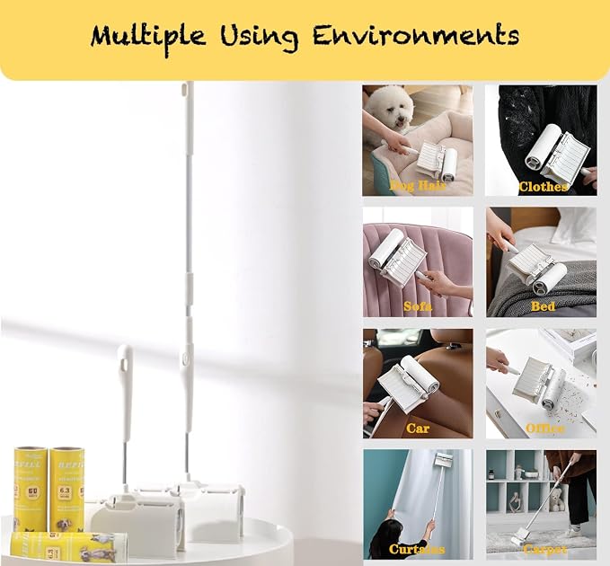 Large Surface Lint Roller Extra Sticky Refills, Total 240 Easy Tear Sheets - Image 4