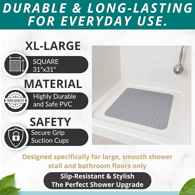 ENKOSI Extra Large Square Non Slip Shower Mat - Image 3