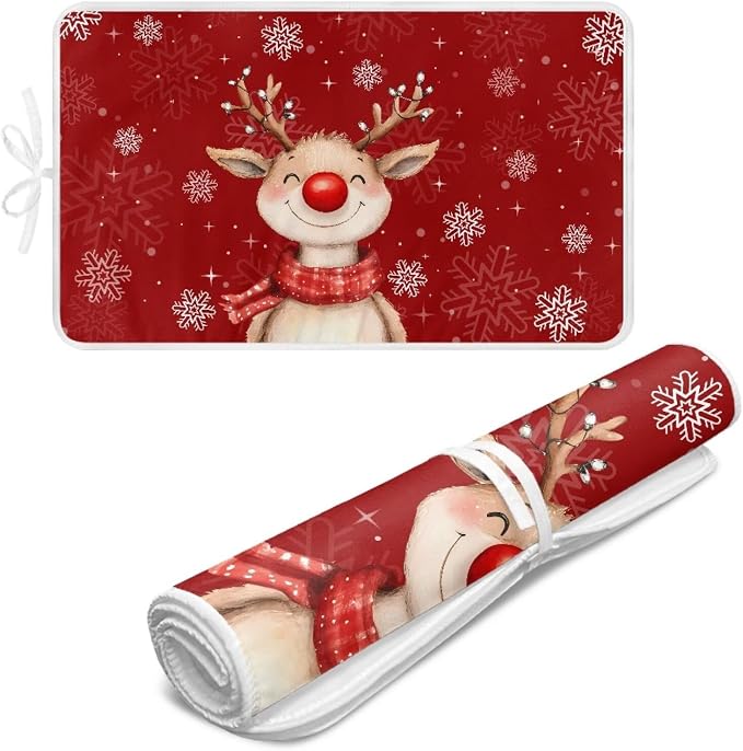 Red Ironing Pad Christmas Ironing Blanket Thick Travel Iron Pad Heat Resistant by Unknown