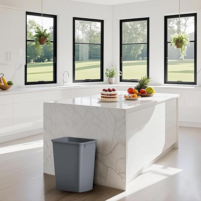 ROOMTEC 35QT Kitchen Trash Can, Lightweight and Sturdy Slim Trash Can, - Image 3