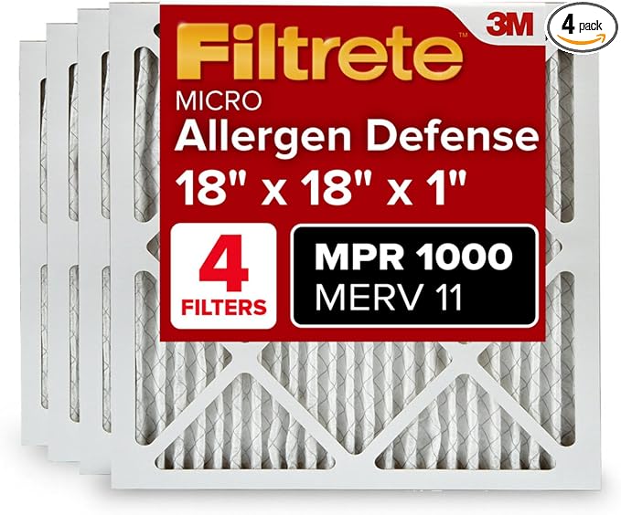 Filtrete 18x18x1 AC Furnace Air Filter, MERV 11, MPR 1000, Micro Allergen by Filtrete