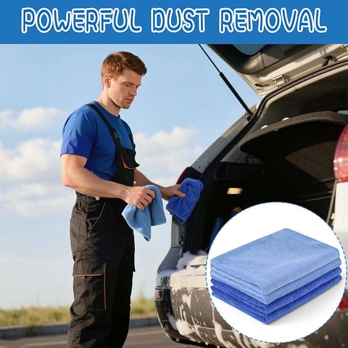 4 Pack Extra Large Microfiber Cleaning Cloths 20"x30", Lint-Free Reusable Towels - Image 5