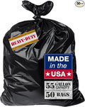 Extra Heavy Duty Black Contractor Garbage Bags 55 Gallon, 50 Trash Bags by Unknown