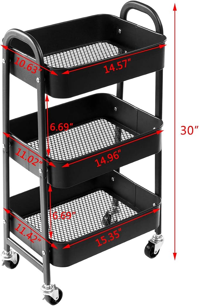 AGTEK Makeup Cart, Movable Rolling Organizer Cart - Image 3
