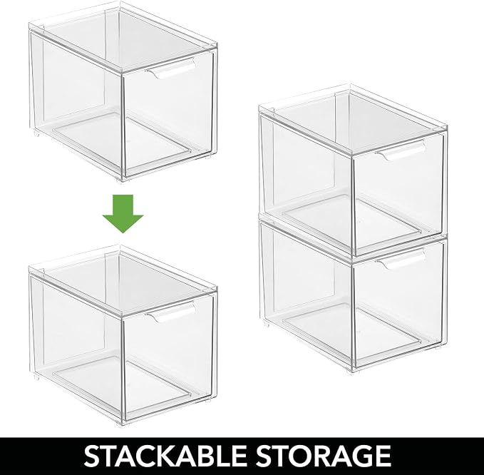 mDesign Plastic Pantry Organization and Storage Bin w/Pull Out Drawer - Image 5