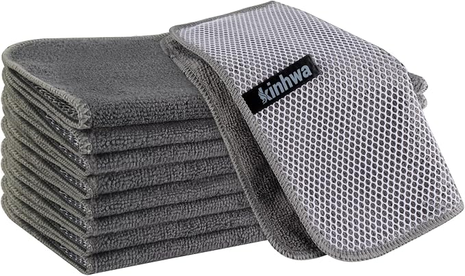 KinHwa Kitchen Washcloths for Dishes Absorbent Microfiber Dish Cloths Quick Dry by KinHwa