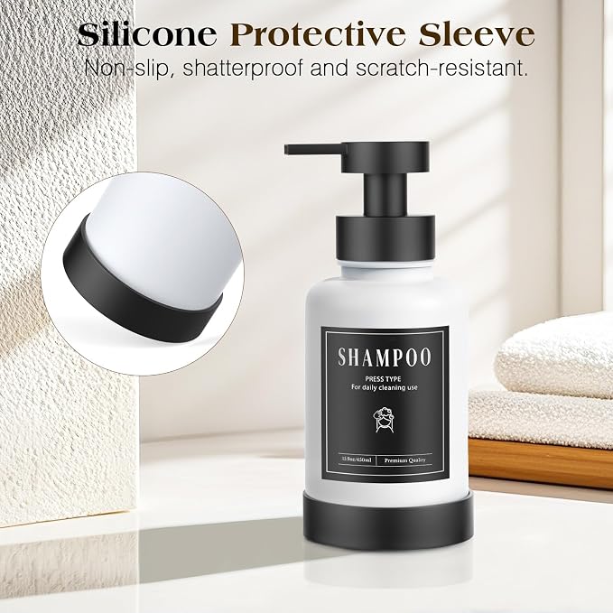 Luxspire Foaming Soap Dispenser, Glass Foam Pump Soap Dispenser, Non-Slip Hand - Image 5