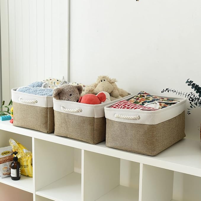 TheWarmHome Storage Basket for Organizing- 15.7x11.8x8.2 inch 1 Pack Fabric - Image 4