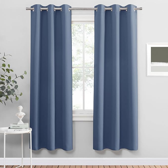 PONY DANCE Blackout Curtains for Bedroom 72 Inch Length 2 Panels Set, Privacy by PONYDANCE