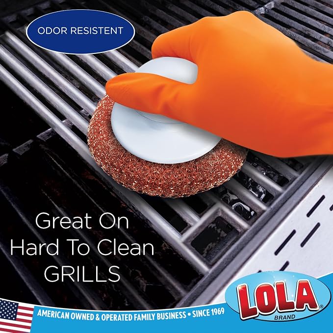 LOLA Copper Mesh Scouring Pad w/Comfort Knob, 144 Pack, Heavy Duty Cleaning Pads - Image 4