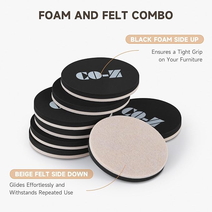 CO-Z 8pcs Felt Furniture Sliders - Image 4