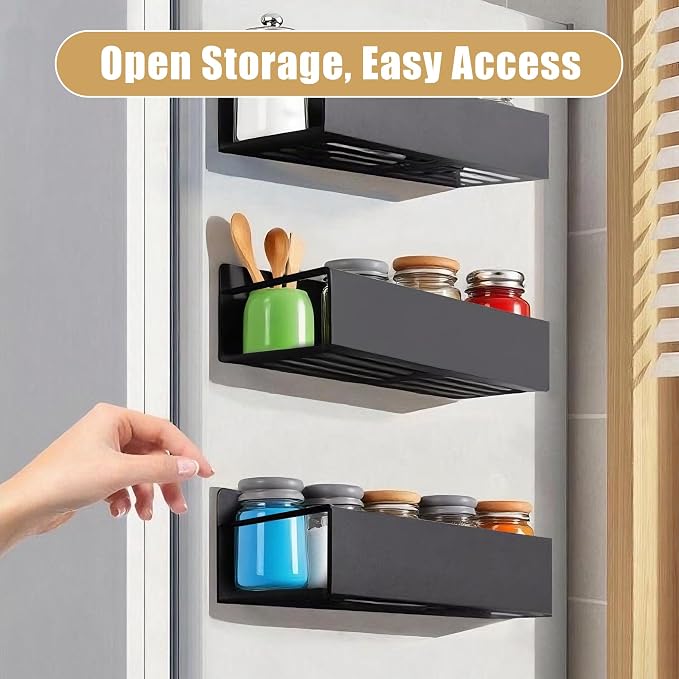Cosy Family 4-Pack Strong Magnetic Metal Spice Rack Organizer - Image 6