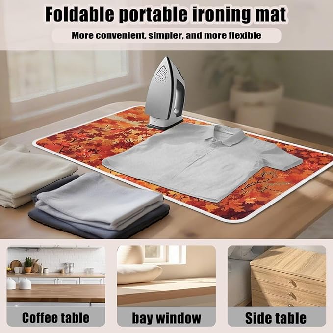 Ironing Mat Maple Leaf Ironing Board Pad Heat Resistant, Quilting & Travel - Image 6