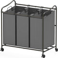Simple Houseware Heavy Duty 3-Bag Laundry Sorter Rolling Cart, Dark Grey – by SimpleHouseware