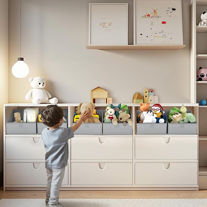 DIMJ Storage Bins for Closet, Trapezoid Storage Bins - Image 3
