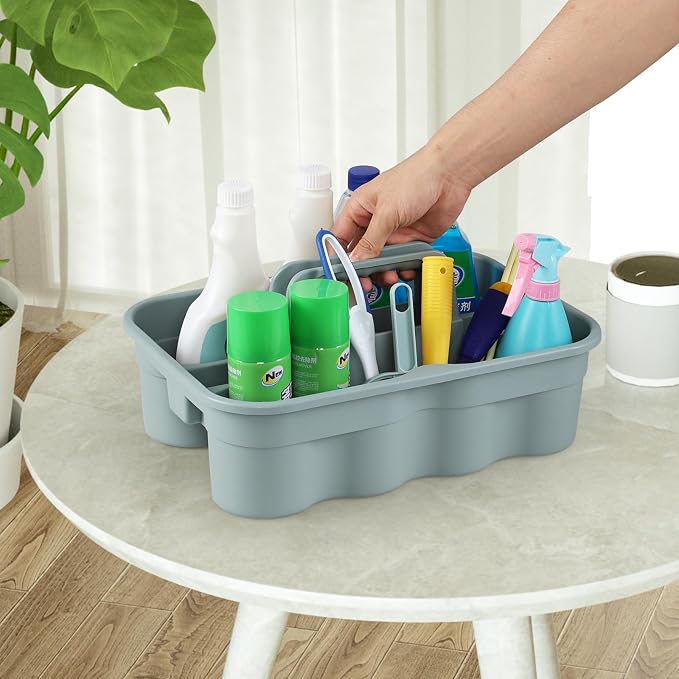 4 Packs Plastic Cleaning Caddy, 2 Compartment Cleaning Tool Caddy - Image 6