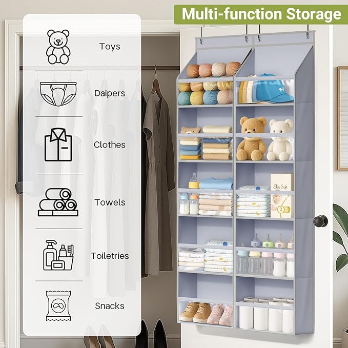 AOODA 2 Pack Over the Door Organizer, Large Capacity Closet Door Hanging - Image 7