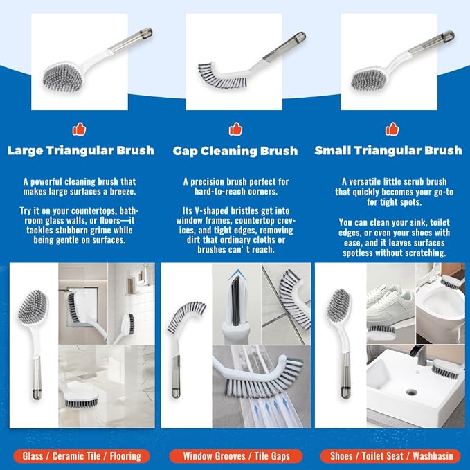 3 Pack Scrub Brush Set – Heavy-Duty Scrub Brushes - Image 9