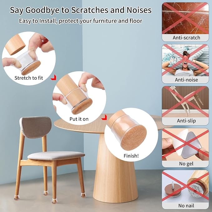 Ezprotekt 24 Pcs Extra Large Chair Leg Protectors - Image 7