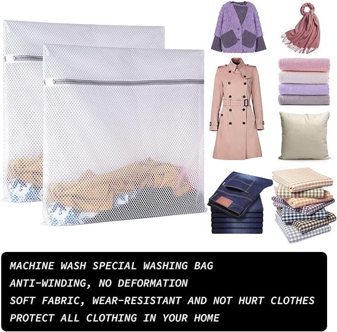 2 XX-Large Honeycomb Mesh Laundry Bag Delicates Durable - Image 5
