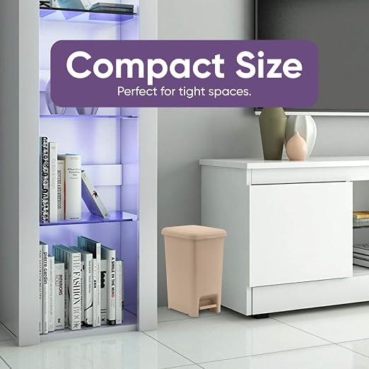 Superio Slim Step On Trash Can, Under Desk - Image 7