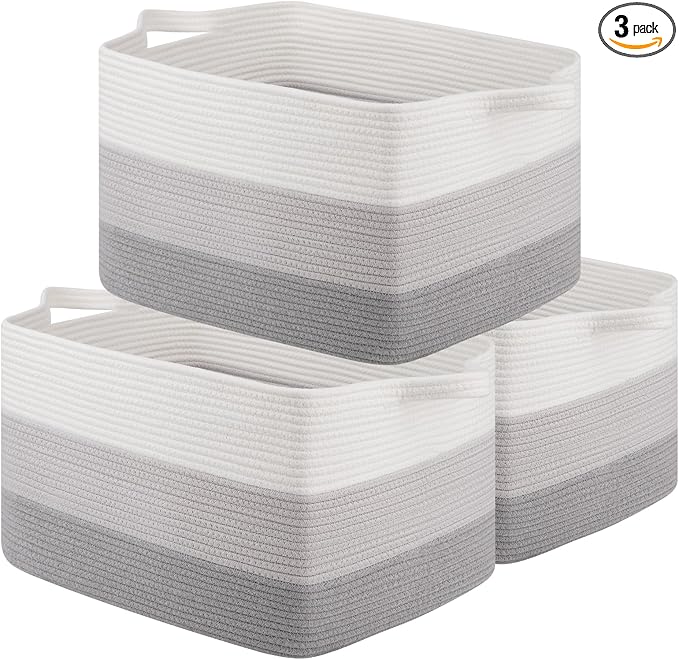 OIAHOMY Rectangle Woven Storage Basket by MasterofSpaceOptimization