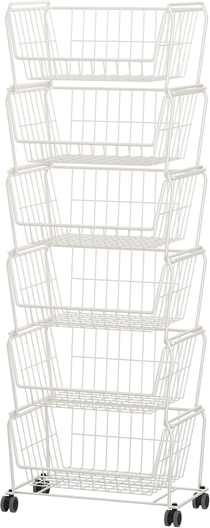 PUSDON Stackable Metal Storage Carts, Dual Use Shelf by PUSDON
