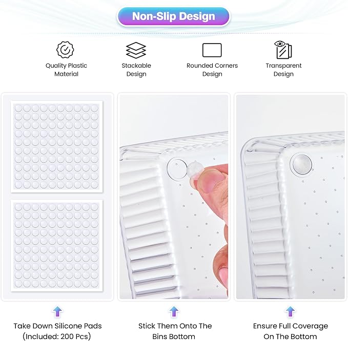 15 PCS Clear Plastic Drawer Organizer Set - Image 4