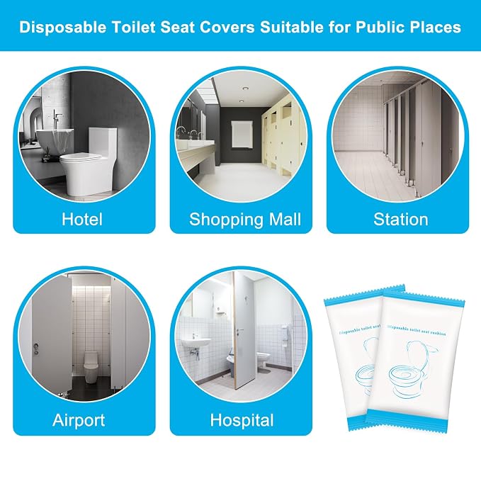20 Pack Disposable Toilet Seat Cover Waterproof Non-Woven Fabric, Disposable - Image 8