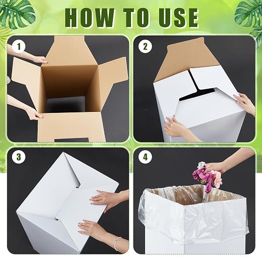 10 Pack 20 Gallon Corrugated Cardboard Trash Cans Bulk - Image 3