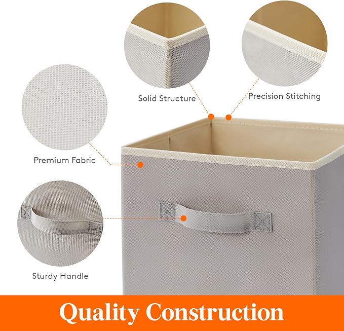 Lifewit 13 Inch Cube Storage Bins, 12 Packs Storage Cubes Foldable Decorative - Image 3