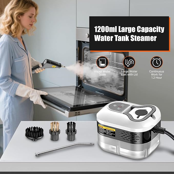 High Pressure Steam Cleaner, 2500W Portable High Temp Bathroom Power Steamer - Image 5