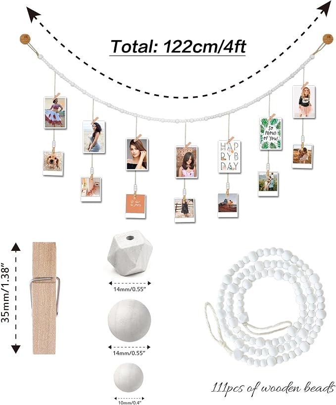 4 Feet Wooden Beads Garland - Image 3