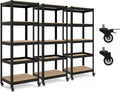 HOMEDANT House 5-Tier Metal Rolling Cart Shelf Rack Casters Heavy Duty by TheBestOrganizingSolution
