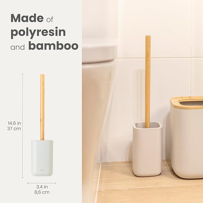 Vigar Zense Toilet Brush and Holder Set, Toilet Bowl Brush - Image 3