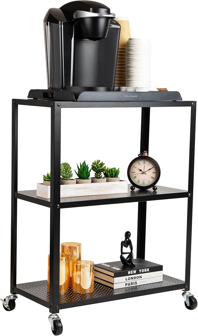 Mind Reader Rolling Cart, Rolling Cart, Microwave Stand, Coffee Cart by MindReader