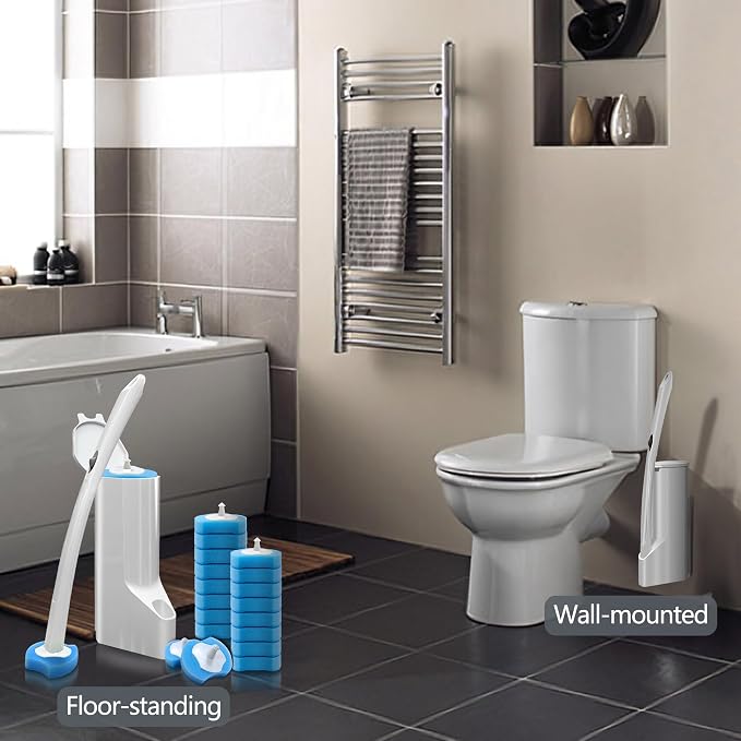 Disposable Toilet Brush with 112 Refills, Toilet Bowl Wand and Holder, Toilet - Image 6